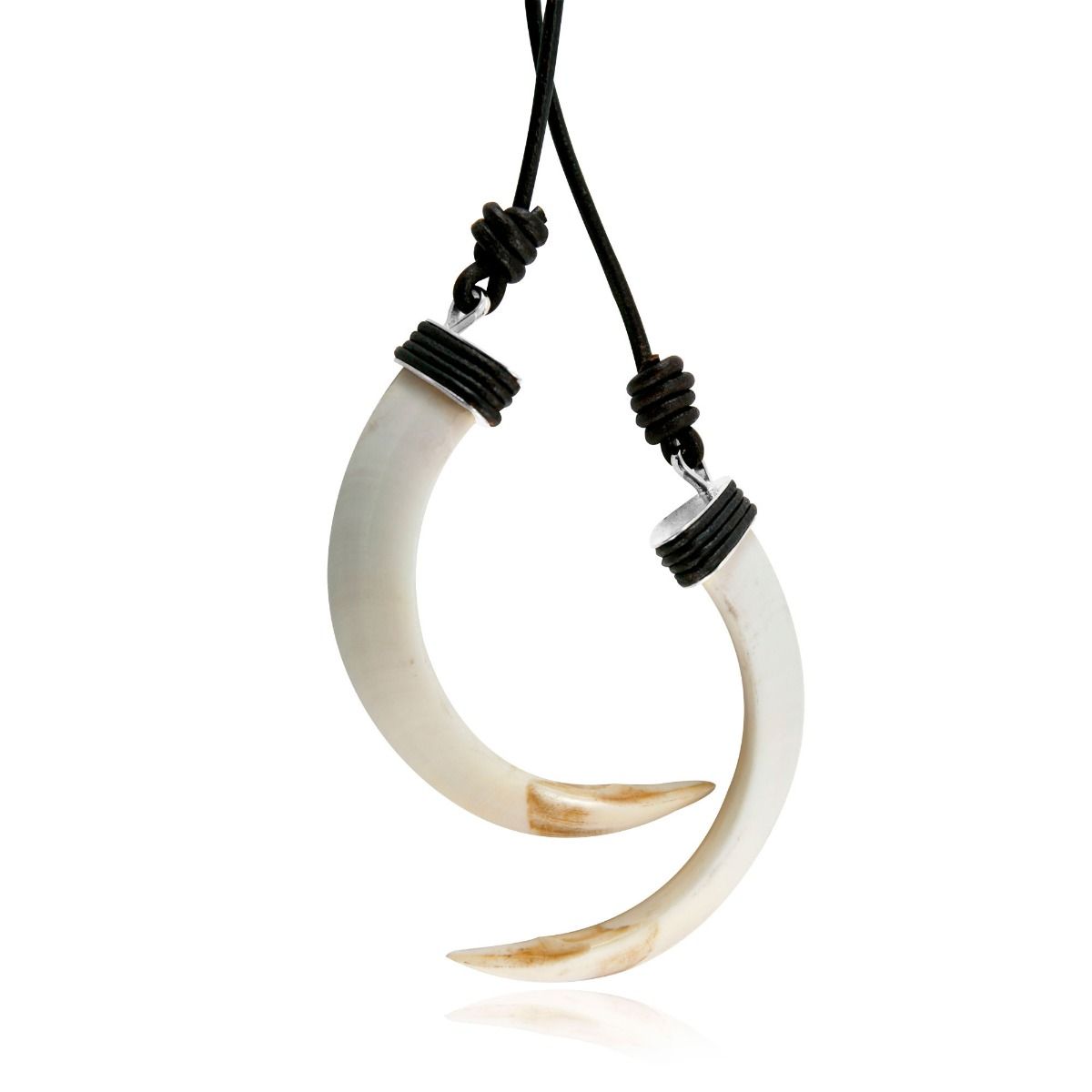 Collar Colgante Étnico Casquillas Cuero